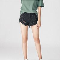 womens high waist micro elastic shorts pants simple slim solid