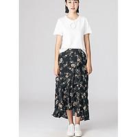 Women\'s Casual/Daily Midi Skirts A Line Floral Summer