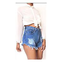 womens high rise micro elastic shorts pants simple loose solid