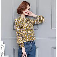 womens other daily cute spring summer blouse floral crew neck long sle ...