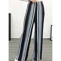 womens mid rise strenchy chinos pants simple straight striped