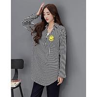 womens casualdaily simple summer shirt striped v neck long sleeve cott ...