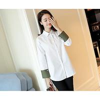 womens casualdaily simple shirt solid stand long sleeve cotton