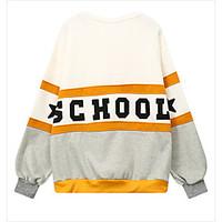 Women\'s Casual/Daily Sports Active Simple Cute Sweatshirt Color Block Pure Color Round Neck strenchy Cotton Long Sleeve