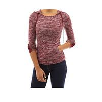 womens casualdaily simple t shirt striped round neck long sleeve wool  ...