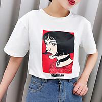 womens going out casualdaily simple street chic t shirt print round ne ...