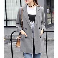 womens going out casualdaily simple spring blazer print notch lapel lo ...