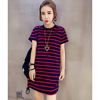 womens casualdaily simple spring summer t shirt lines waves round neck ...