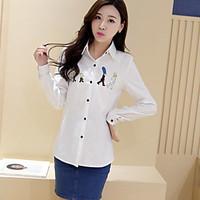 womens casualdaily simple shirt solid shirt collar long sleeve rayon