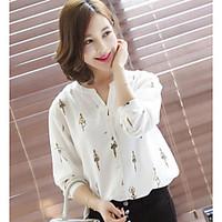 womens casualdaily simple blouse solid print round neck long sleeve co ...