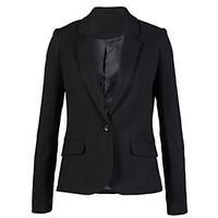 womens casualdaily simple spring blazer solid round neck long sleeve r ...