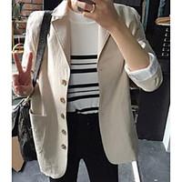 womens casualdaily simple spring blazer solid notch lapel long sleeve  ...