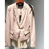 womens casualdaily simple spring blazer solid notch lapel long sleeve  ...