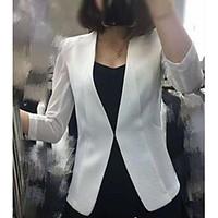 womens casualdaily simple spring blazer solid round neck long sleeve r ...