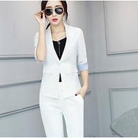 womens casualdaily simple spring blazer solid notch lapel long sleeve  ...