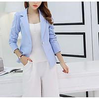 womens casualdaily simple spring blazer solid notch lapel long sleeve  ...