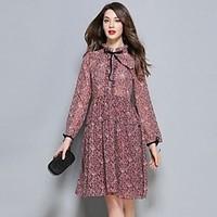 womens going out casualdaily swing dress floral asymmetrical knee leng ...
