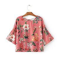 Women\'s Going out Casual/Daily Simple Street chic Fall Winter Shirt, Solid Shirt Collar Long Sleeve White Cotton Medium