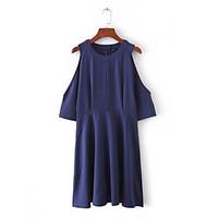 womens going out casualdaily simple street chic sheath dress solid rou ...