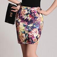 Women\'s Casual/Daily Above Knee Skirts, Sexy Bodycon Floral Floral Print Summer