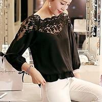 womens casualdaily simple summer blouse solid round neck sleeve cotton ...