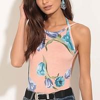 womens going out holiday sexy simple spring summer tank top floral hal ...