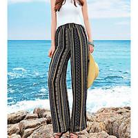 womens mid rise micro elastic wide leg pants simple relaxed wide leg l ...