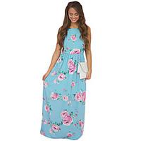 womens going out beach party sexy loose dress floral strap maxi sleeve ...