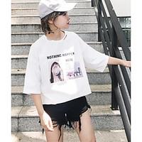 womens casualdaily simple spring summer t shirt print round neck short ...