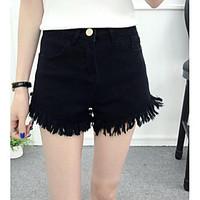 womens high rise micro elastic shorts pants simple wide leg solid