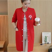 womens casualdaily simple spring coat solid round neck long sleeve lon ...