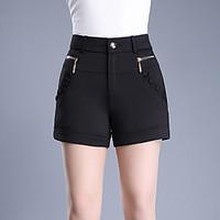 womens high rise micro elastic shorts pants simple slim pure color seq ...