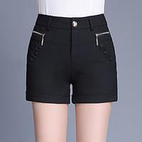 womens high rise micro elastic shorts pants simple slim pure color jac ...