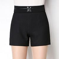 womens high rise micro elastic shorts pants simple slim pure color jac ...