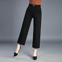 womens high rise micro elastic chinos pants simple straight pure color ...