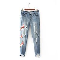 womens slim jeans pants going out casualdaily simple street chic solid ...