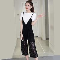 womens casualdaily holiday simple cute t shirt pant suits solid floral ...