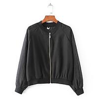 womens going out casualdaily street chic leather jackets solid asymmet ...