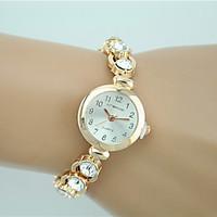 Women\'s Fashion Watch Bracelet Watch Rhinestone Imitation Diamond Quartz Alloy Band Charm Casual Elegant Gold Strap Watch