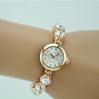Women\'s Fashion Watch Bracelet Watch Quartz Rhinestone Imitation Diamond Alloy Band Charm Elegant Gold