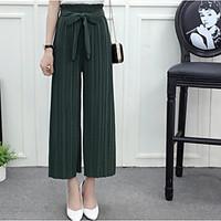 womens mid rise micro elastic chinos pants simple wide leg solid