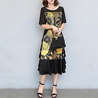 womens going out holiday sophisticated summer blouse skirt suits print ...