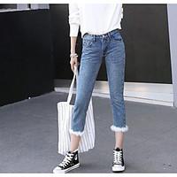 womens mid rise micro elastic jeans shorts pants street chic straight  ...