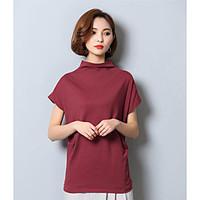 womens going out casualdaily simple summer t shirt solid turtleneck sh ...