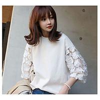 womens casualdaily simple spring summer t shirt solid patchwork round  ...