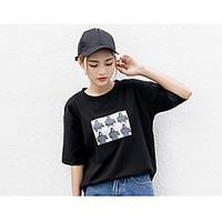 womens casualdaily simple spring summer t shirt print round neck short ...