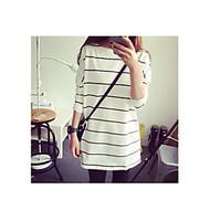 womens holiday simple t shirt solid striped round neck long sleeve cot ...