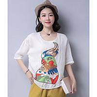 womens casualdaily simple spring summer t shirt print round neck short ...