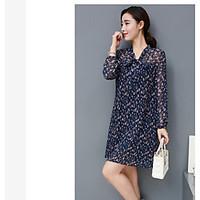 womens casualdaily simple blouse print shirt collar long sleeve polyes ...