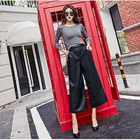 womens high rise micro elastic chinos business pants simple wide leg s ...